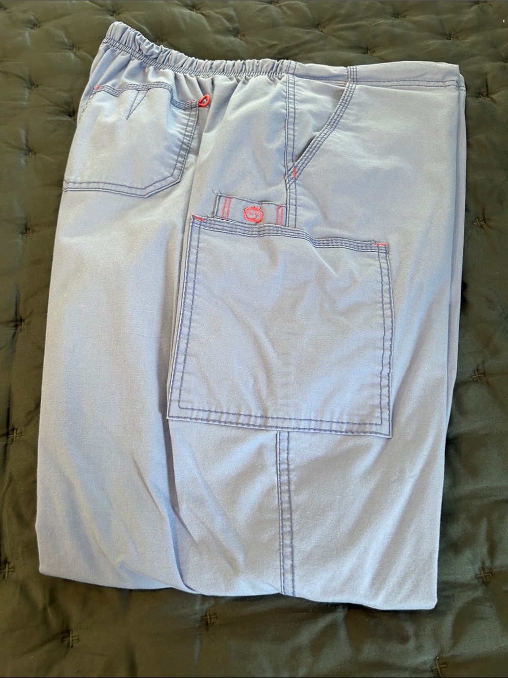 WonderWink Light Blue Flare Scrub Pants